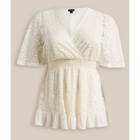 🆕 Stretch Lace Surplice Dolman Sleeve Top Blouse 2 2X 18 20 NWT Torrid New! - Picture 5 of 6